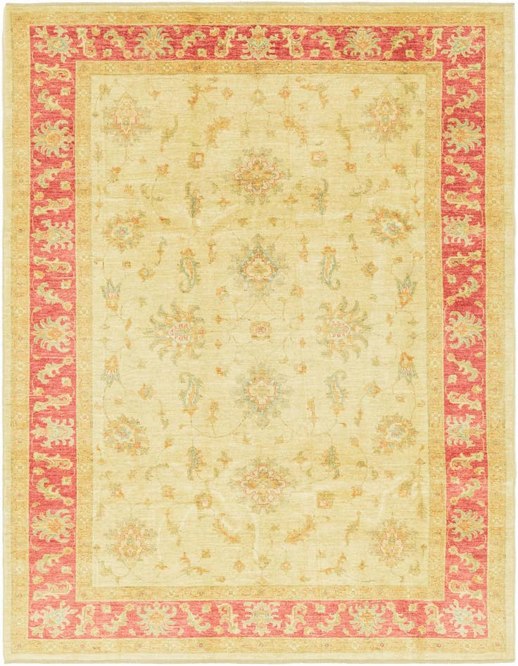 Detail image of 6' 8 x 9' 7 Hand Knotted Peshawar Ziegler Rug