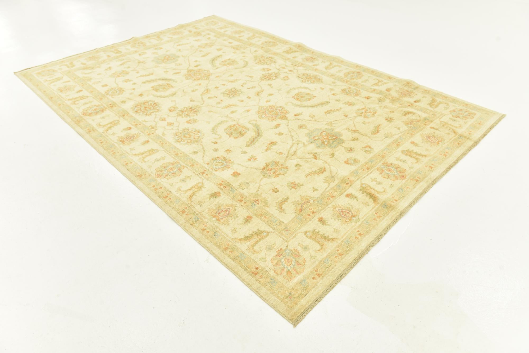 6' 7 x 9' 7 Hand Knotted Peshawar Ziegler Rug