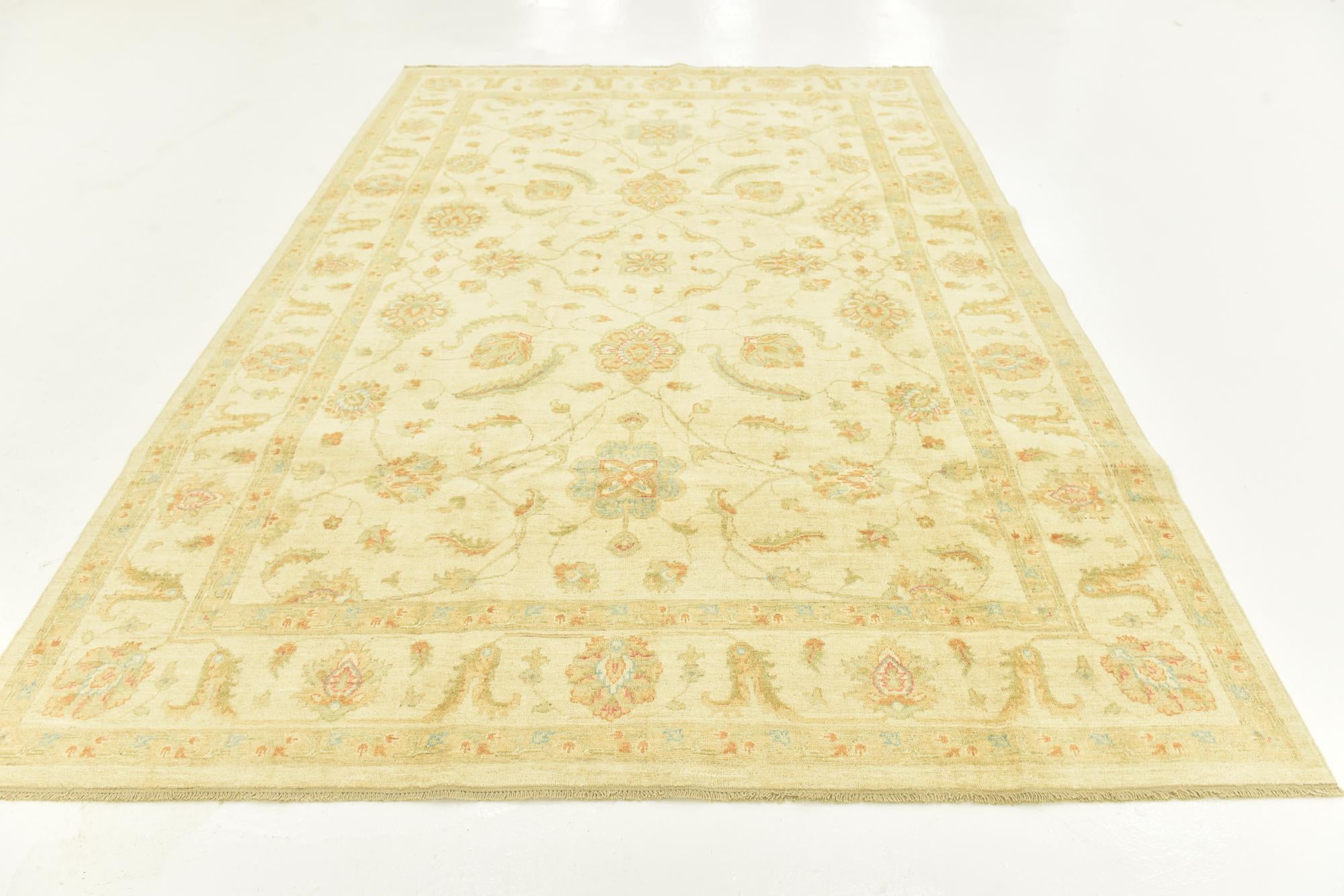 6' 7 x 9' 7 Hand Knotted Peshawar Ziegler Rug