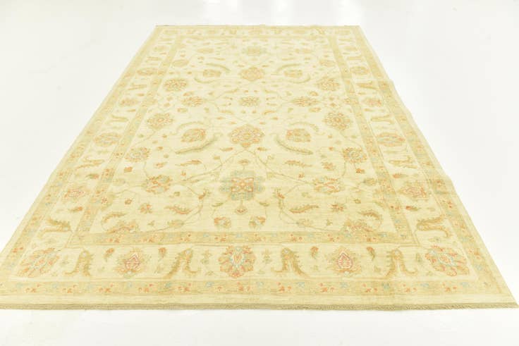 Detail image of 6' 7 x 9' 7 Hand Knotted Peshawar Ziegler Rug