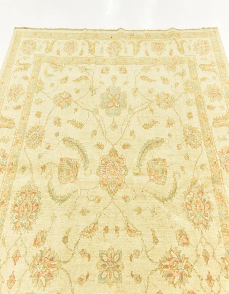 Detail image of 6' 7 x 9' 7  Hand Knotted Peshawar Ziegler Rug