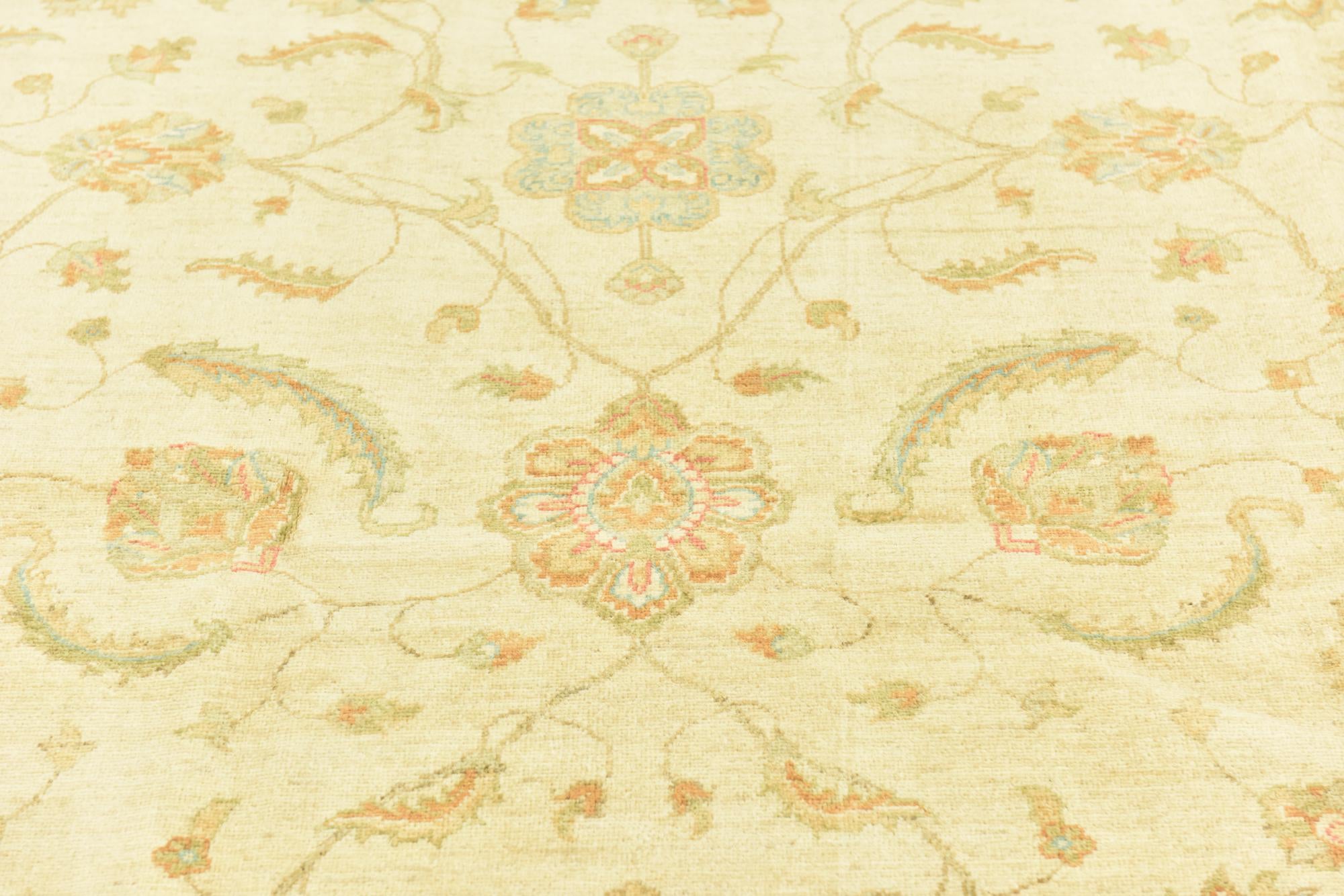 6' 7 x 9' 7 Hand Knotted Peshawar Ziegler Rug
