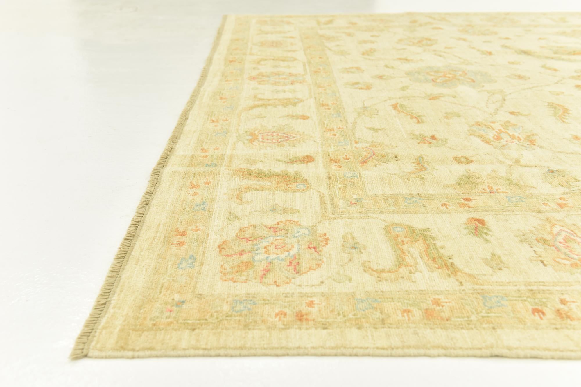 6' 7 x 9' 7 Hand Knotted Peshawar Ziegler Rug