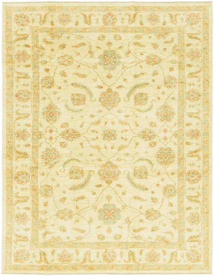 Detail image of 6' 7 x 9' 7 Hand Knotted Peshawar Ziegler Rug