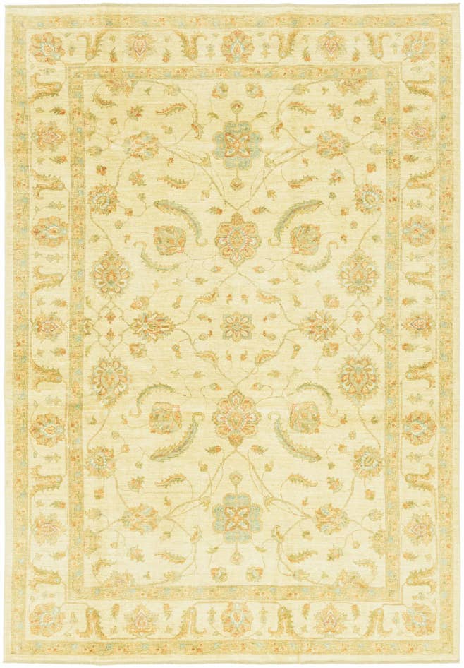 Detail image of 6' 7 x 9' 7 Hand Knotted Peshawar Ziegler Rug