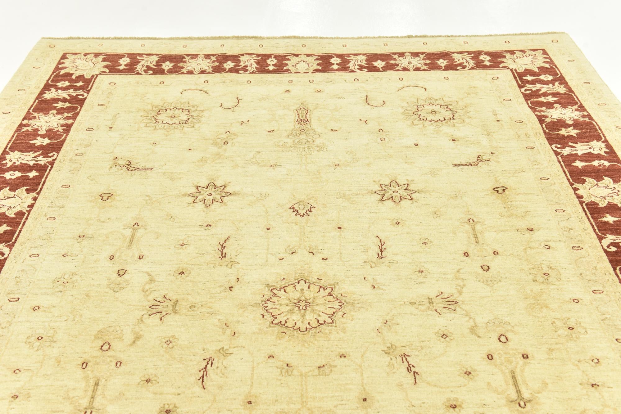 7' 1 x 9' 5 Hand Knotted Peshawar Ziegler Rug