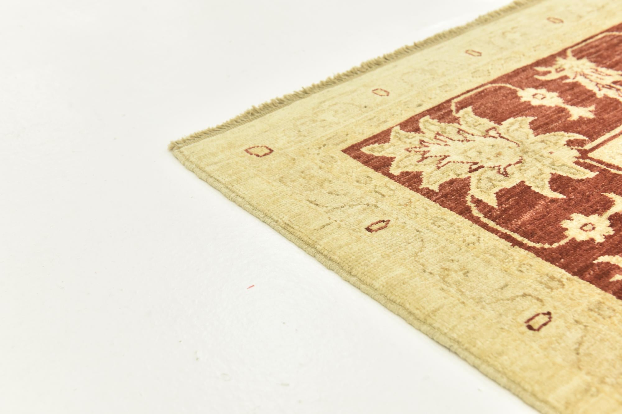 7' 1 x 9' 5 Hand Knotted Peshawar Ziegler Rug