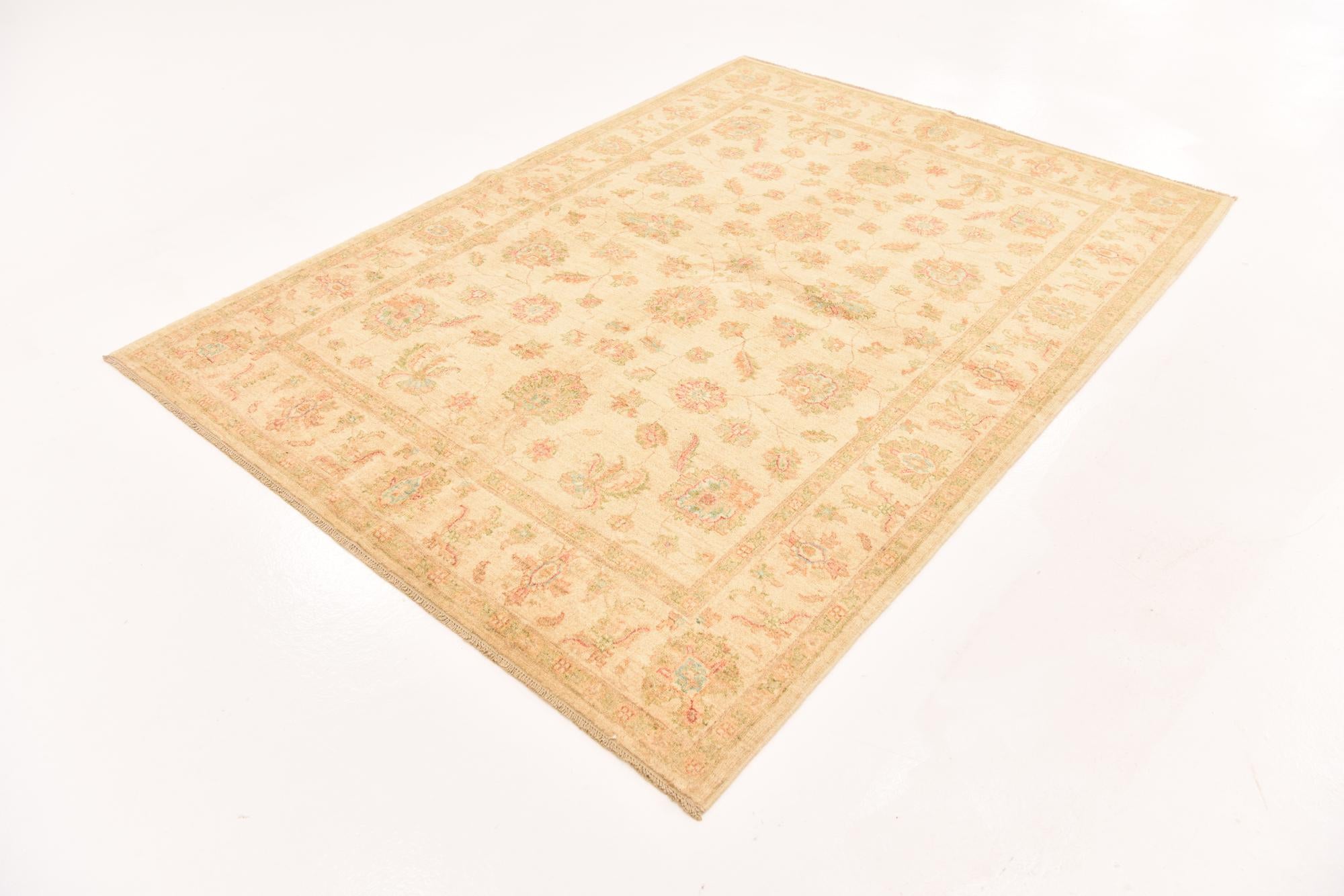 5' 7 x 7' 9 Hand Knotted Peshawar Ziegler Rug