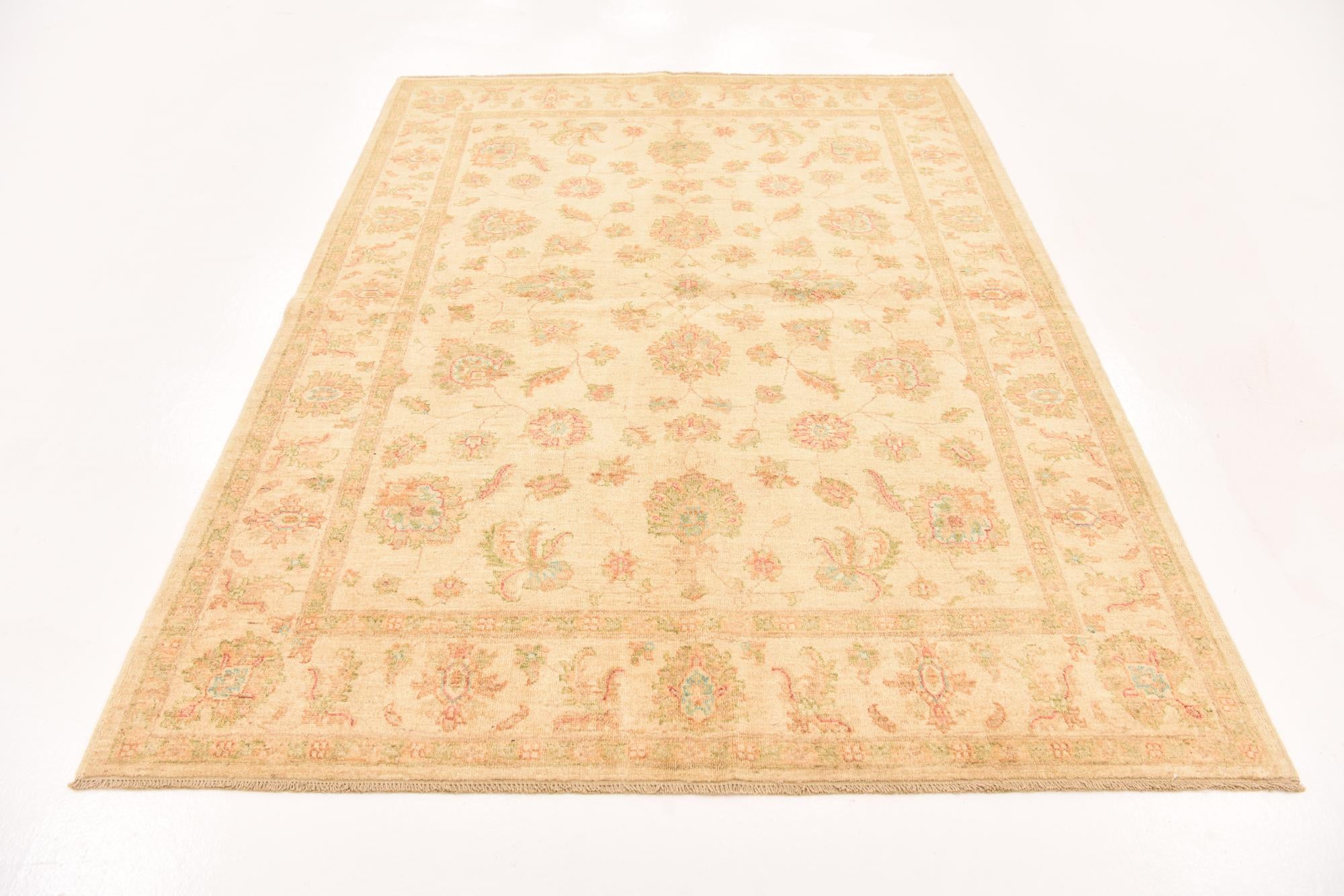 5' 7 x 7' 9 Hand Knotted Peshawar Ziegler Rug