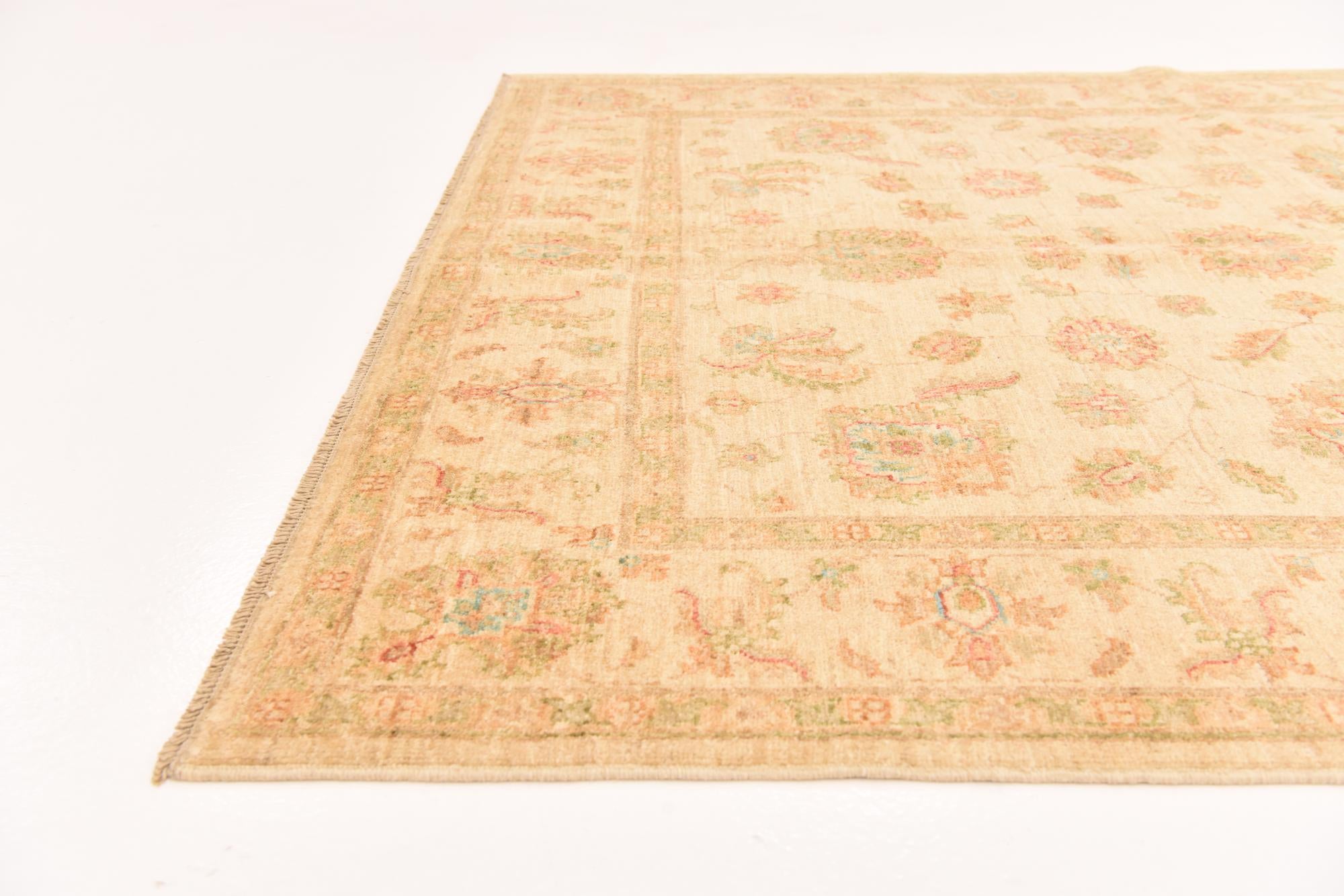 5' 7 x 7' 9 Hand Knotted Peshawar Ziegler Rug