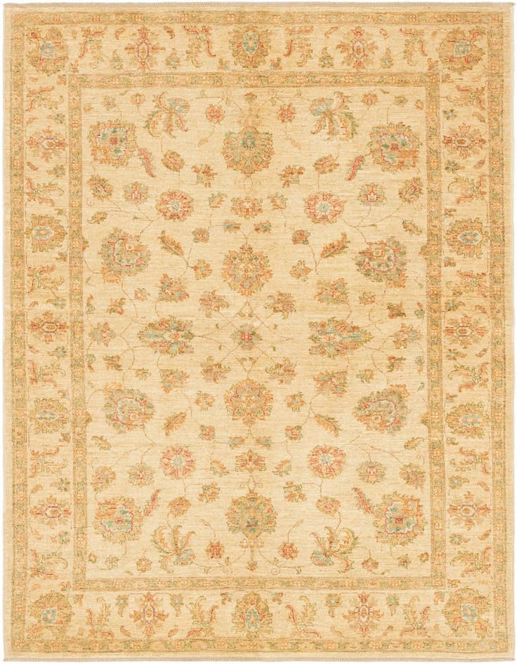 Detail image of 5' 7 x 7' 9 Hand Knotted Peshawar Ziegler Rug