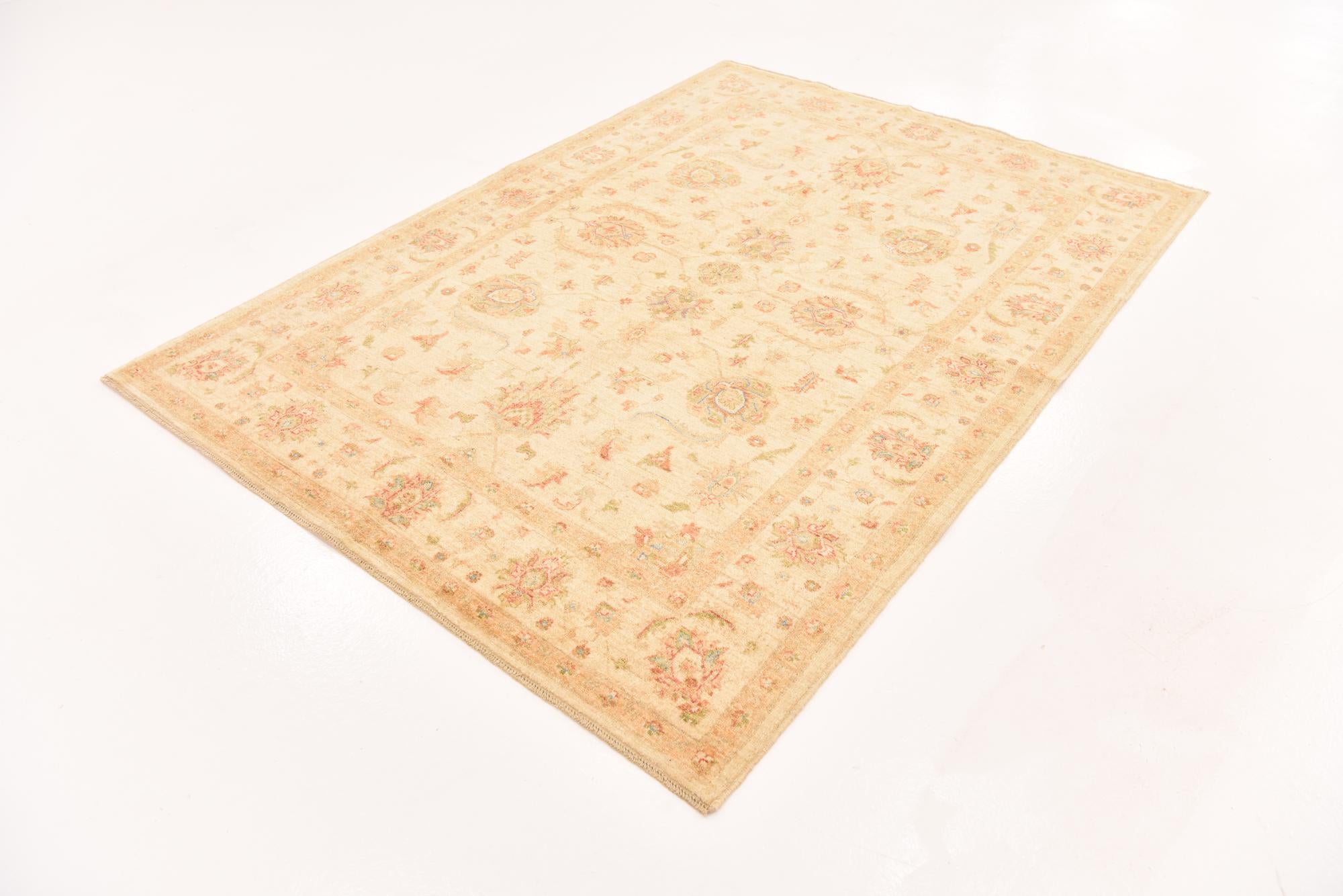 5' 6 x 7' 9 Hand Knotted Peshawar Ziegler Rug