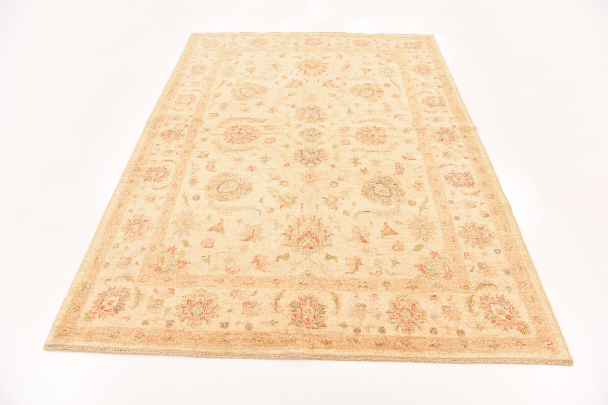 5' 6 x 7' 9 Hand Knotted Peshawar Ziegler Rug