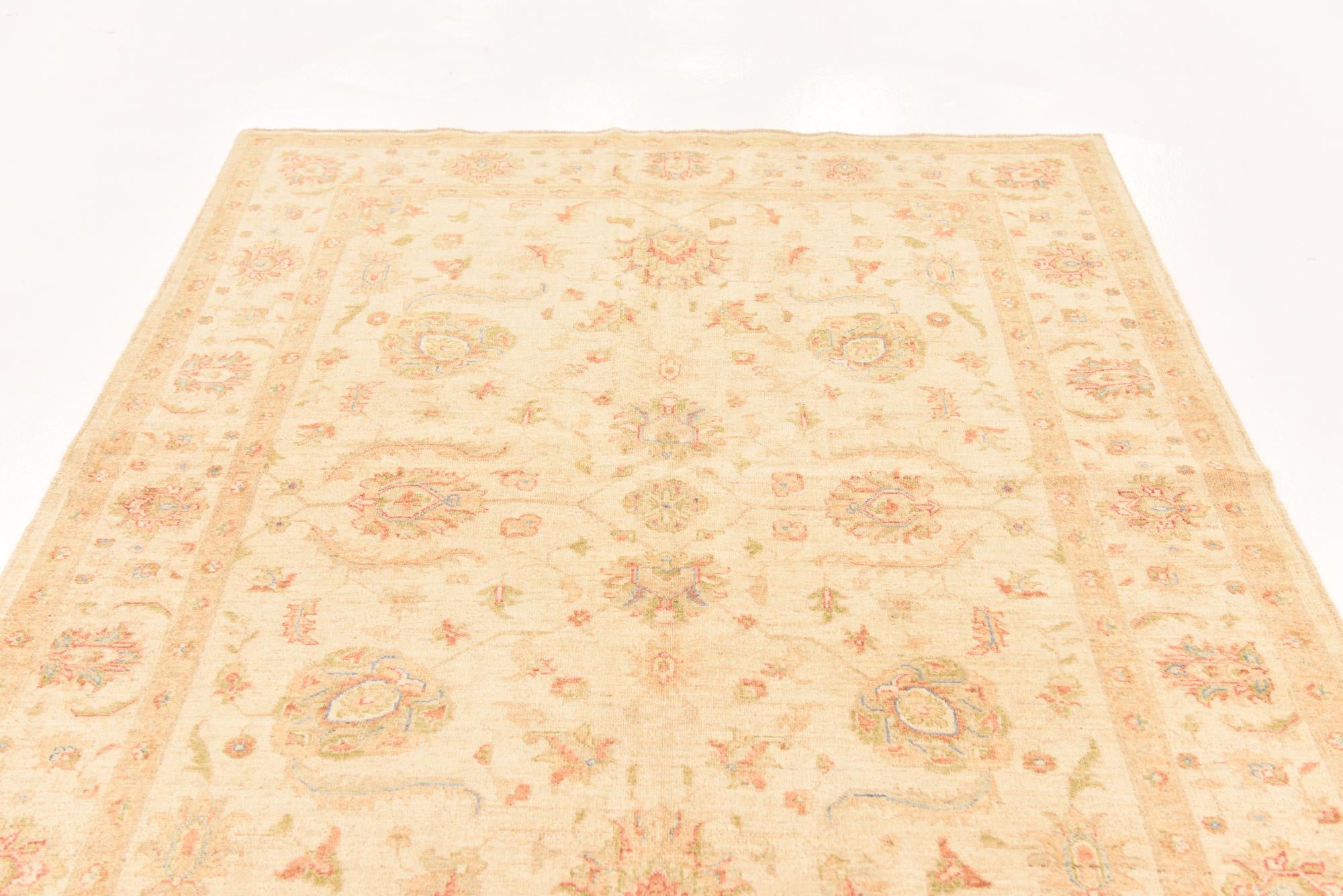 5' 6 x 7' 9 Hand Knotted Peshawar Ziegler Rug