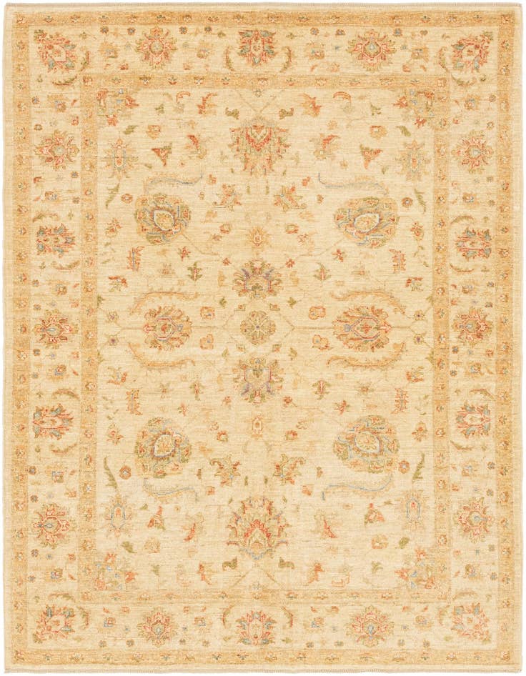 Detail image of 5' 6 x 7' 9 Hand Knotted Peshawar Ziegler Rug