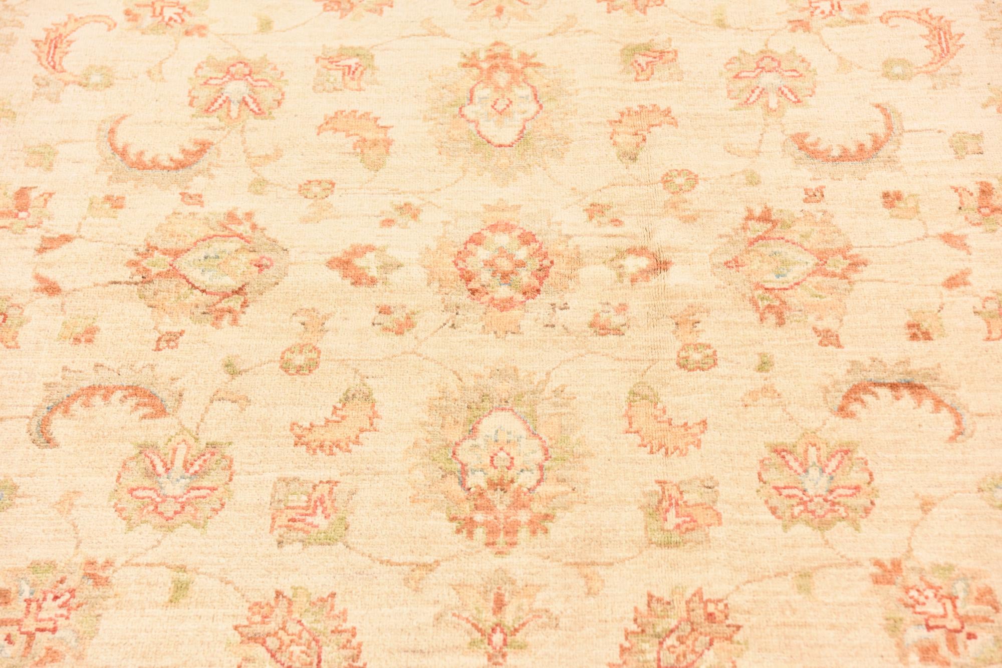 6' 8 x 8' 3 Hand Knotted Peshawar Ziegler Rug