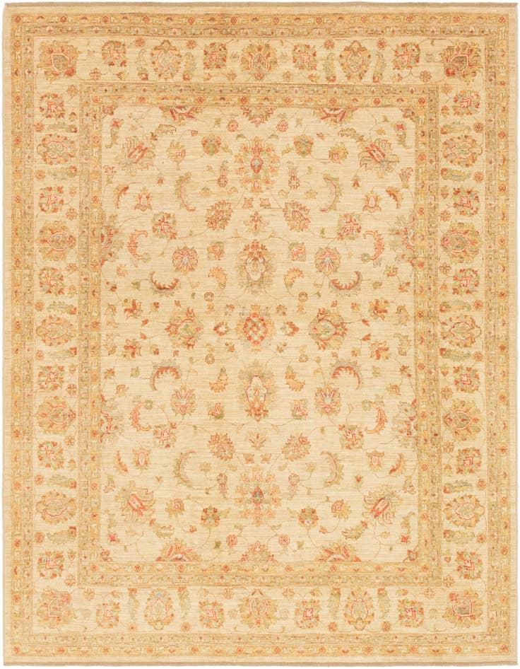 Detail image of 6' 8 x 8' 3 Hand Knotted Peshawar Ziegler Rug