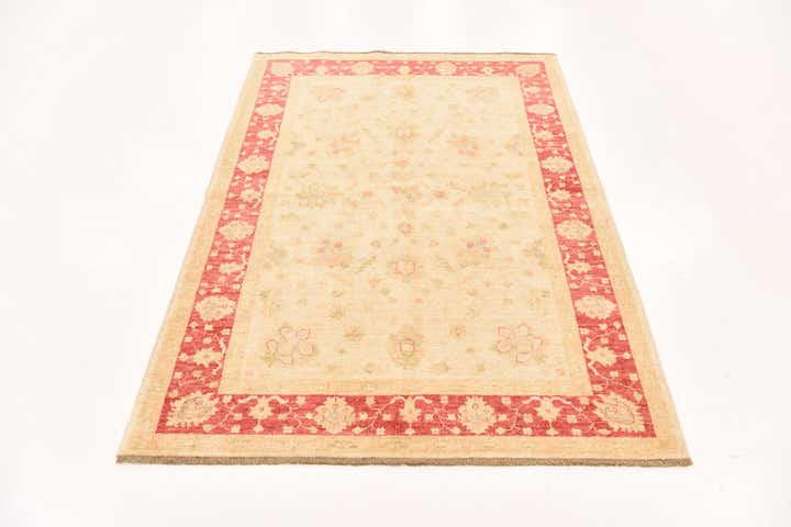 4' 1 x 5' 9 Hand Knotted Peshawar Ziegler Rug