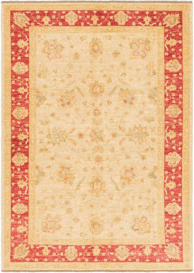 Detail image of 4' 1 x 5' 9 Hand Knotted Peshawar Ziegler Rug