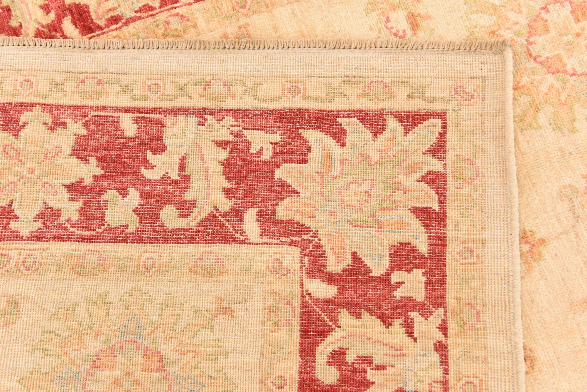 5' 10 x 7' 11 Hand Knotted Peshawar Ziegler Rug