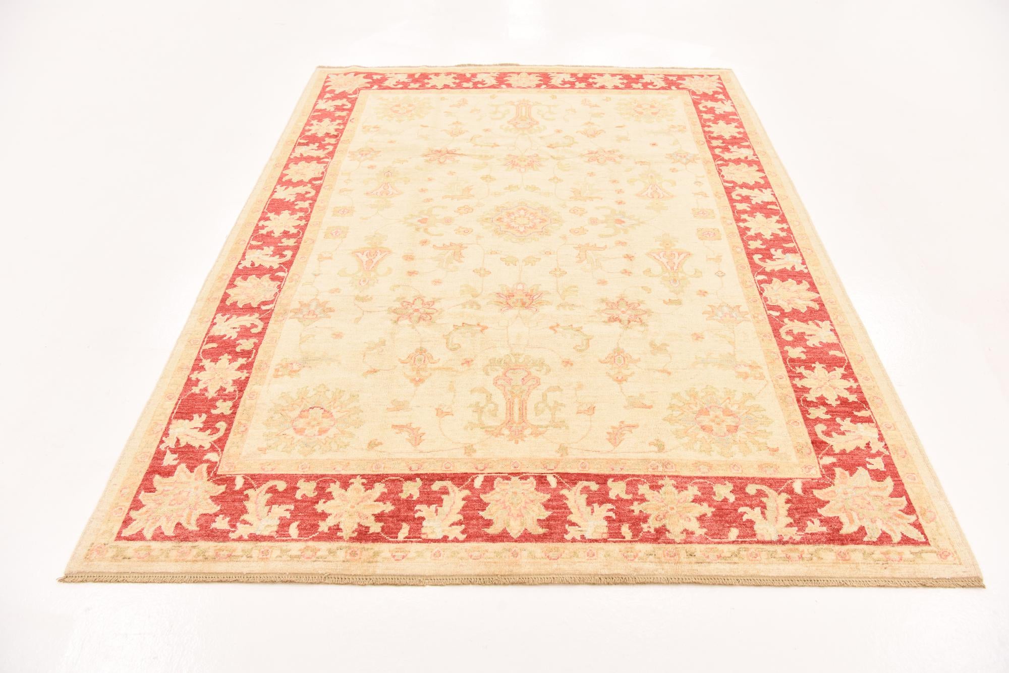 5' 10 x 7' 11 Hand Knotted Peshawar Ziegler Rug