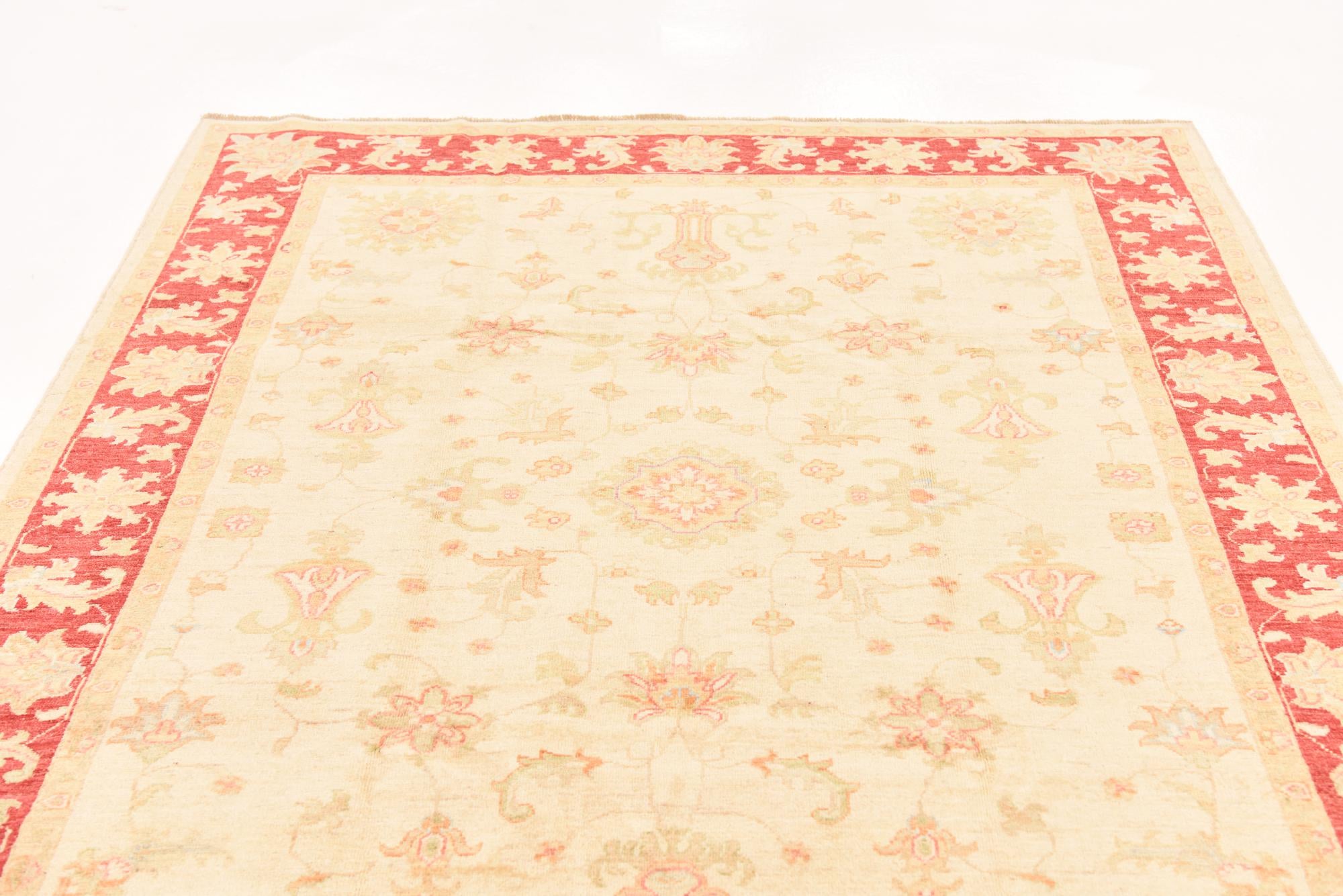 5' 10 x 7' 11 Hand Knotted Peshawar Ziegler Rug