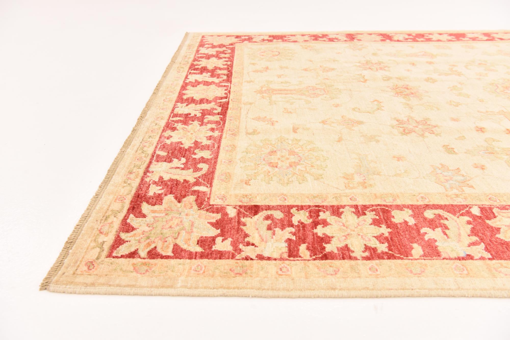 5' 10 x 7' 11 Hand Knotted Peshawar Ziegler Rug