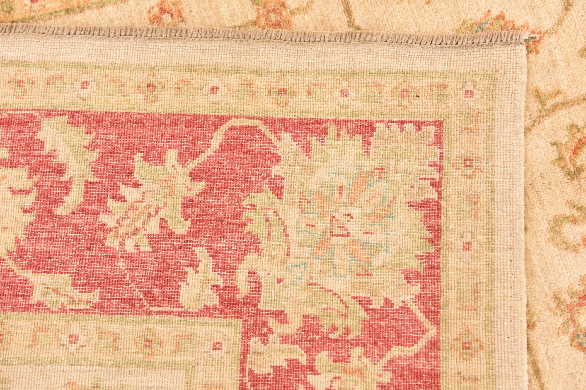 6' 7 x 8' 1 Hand Knotted Peshawar Ziegler Rug