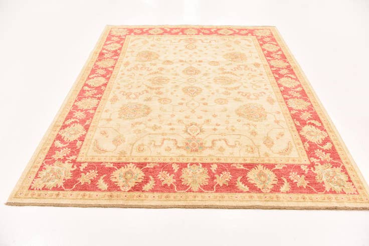 Detail image of 6' 7 x 8' 1 Hand Knotted Peshawar Ziegler Rug