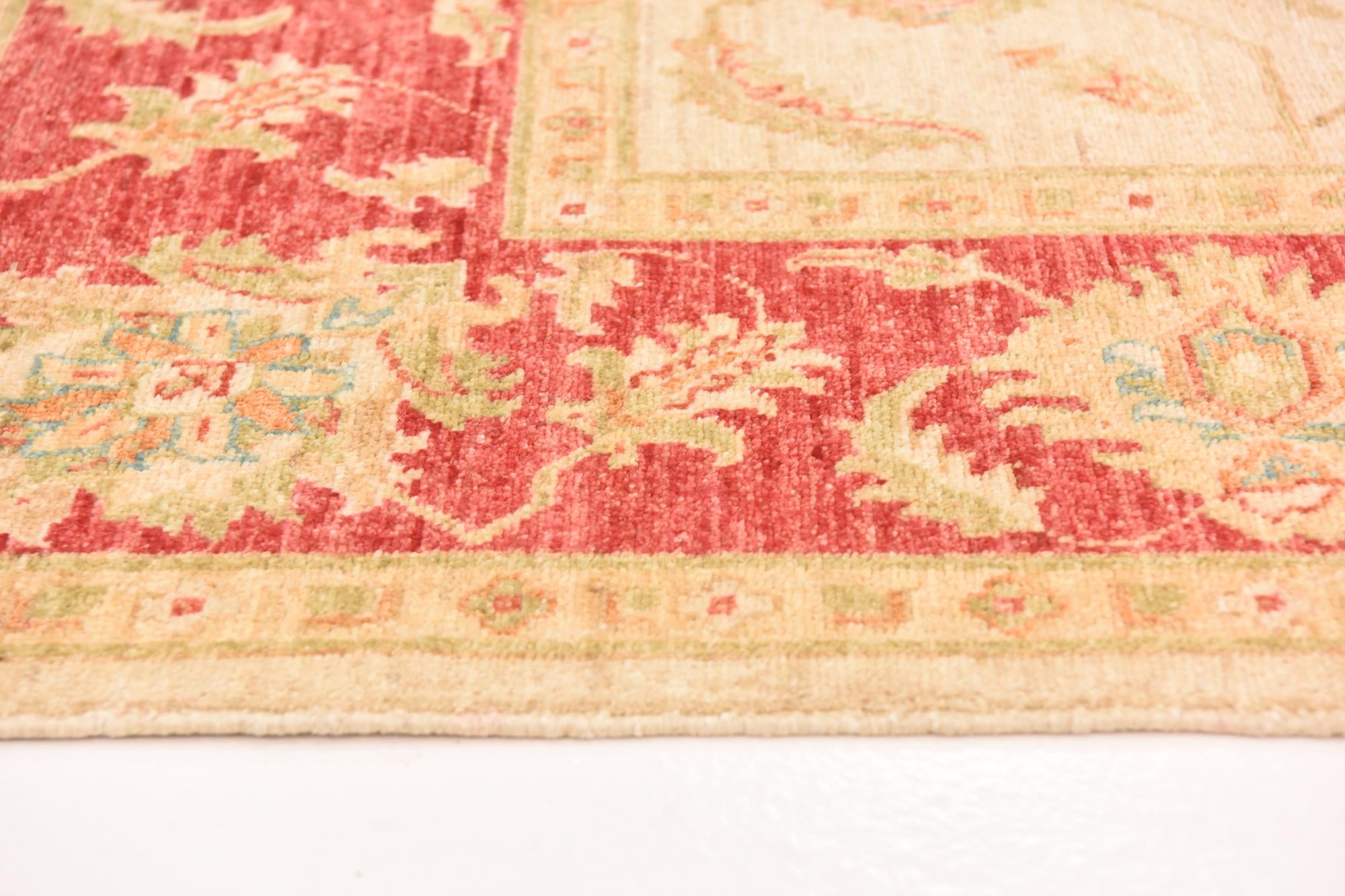 6' 7 x 8' 1 Hand Knotted Peshawar Ziegler Rug