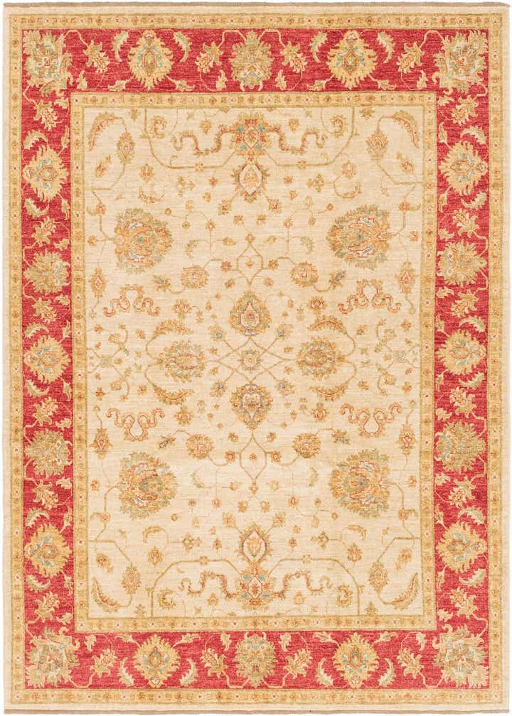 6' 7 x 8' 1 Hand Knotted Peshawar Ziegler Rug