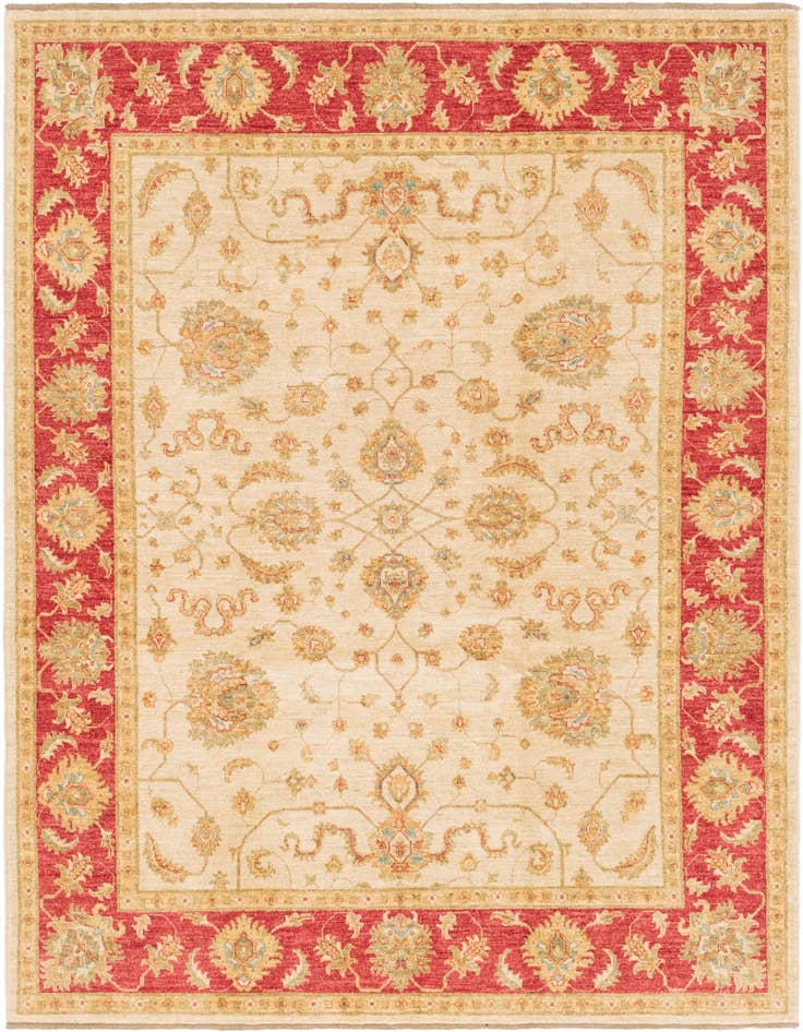 Detail image of 6' 7 x 8' 1 Hand Knotted Peshawar Ziegler Rug