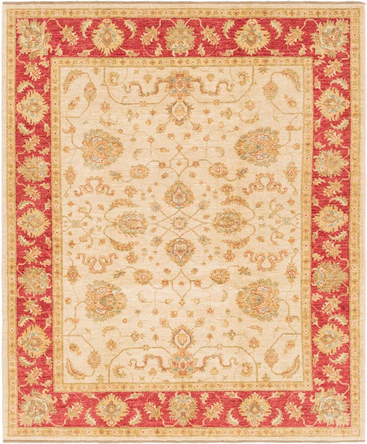 Detail image of 6' 7 x 8' 1 Hand Knotted Peshawar Ziegler Rug