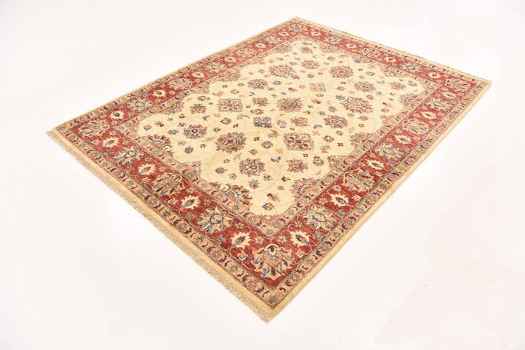 Detail image of 5' 3 x 6' 10 Hand Knotted Peshawar Ziegler Rug
