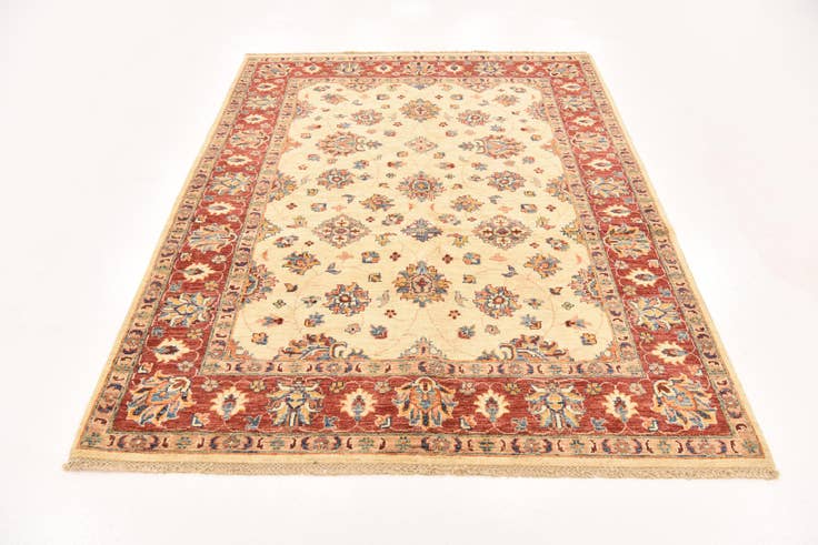 Detail image of 5' 3 x 6' 10 Hand Knotted Peshawar Ziegler Rug