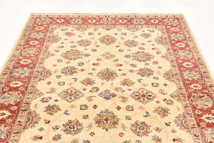 5' 3 x 6' 10 Hand Knotted Peshawar Ziegler Rug