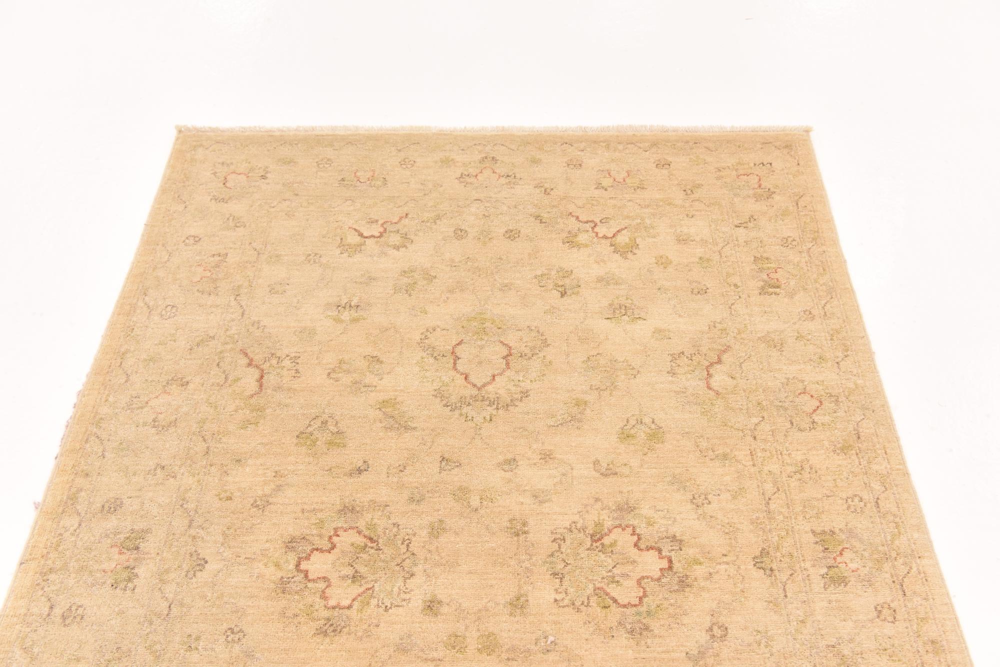 4' x 6' 1 Hand Knotted Peshawar Ziegler Rug