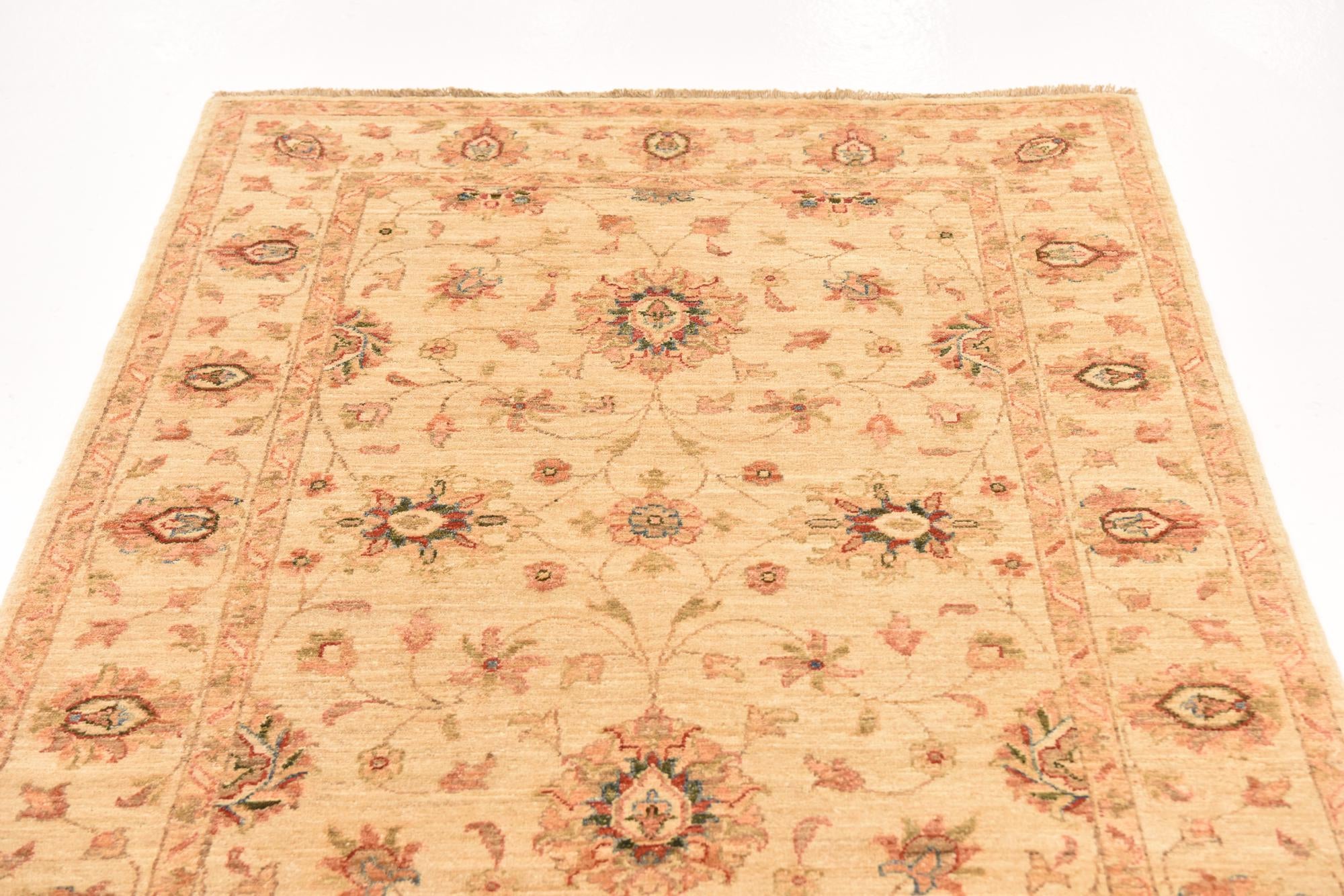 4' x 6' Hand Knotted Peshawar Ziegler Rug