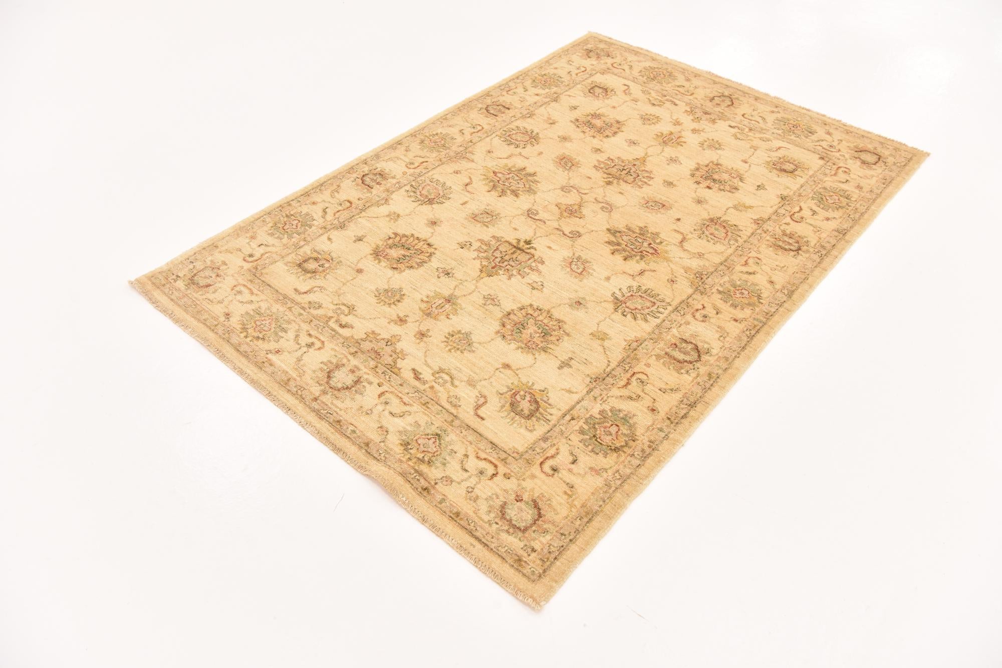 4' 1 x 6' Hand Knotted Peshawar Ziegler Rug