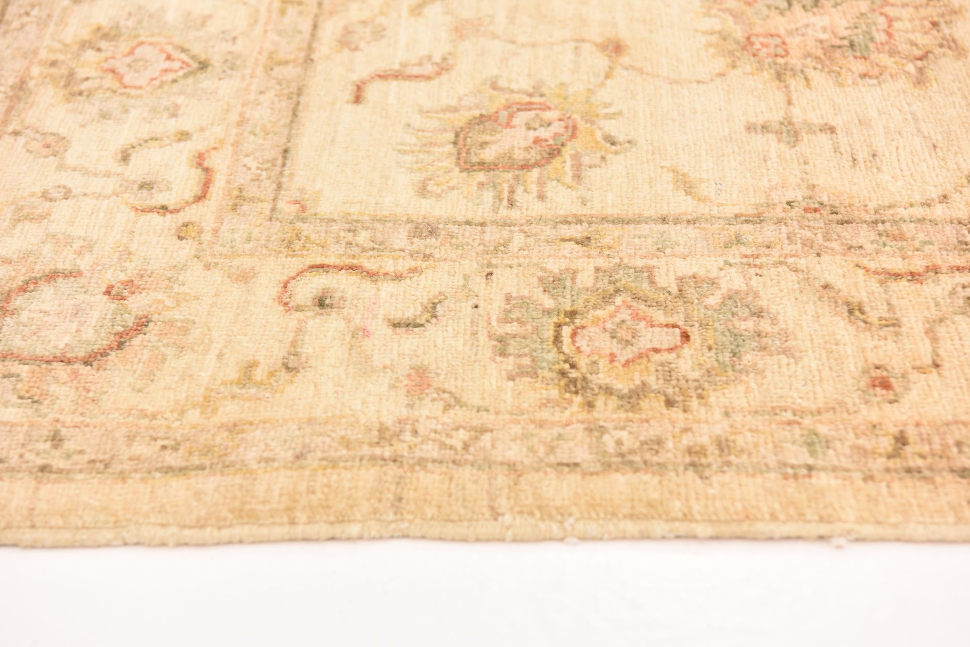 4' 1 x 6' Hand Knotted Peshawar Ziegler Rug