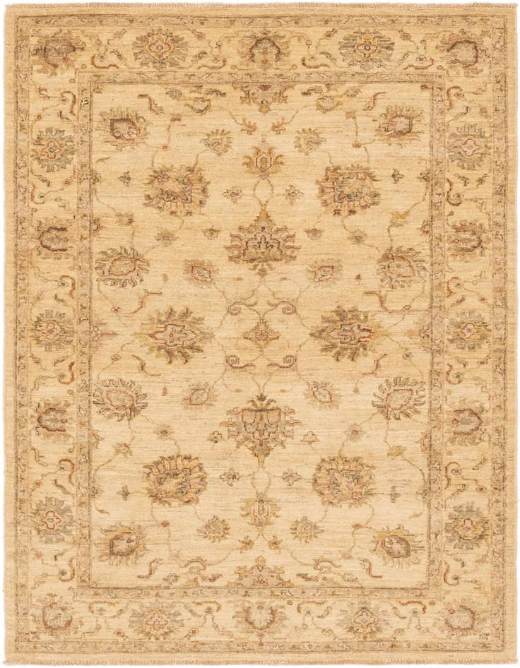 Detail image of 4' 1 x 6' Hand Knotted Peshawar Ziegler Rug