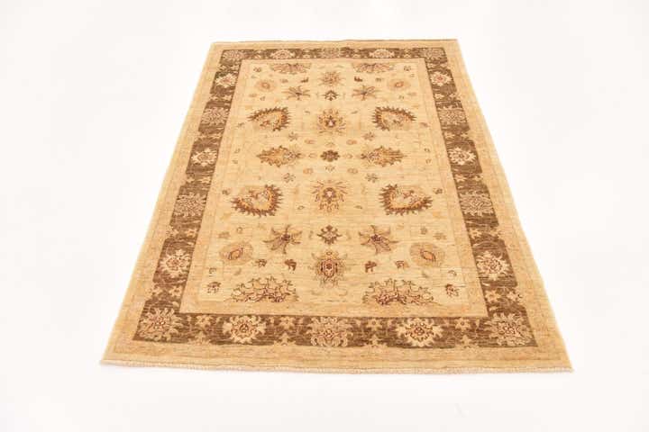 4' x 5' 8 Hand Knotted Peshawar Ziegler Rug