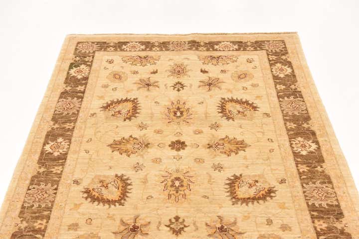 4' x 5' 8 Hand Knotted Peshawar Ziegler Rug