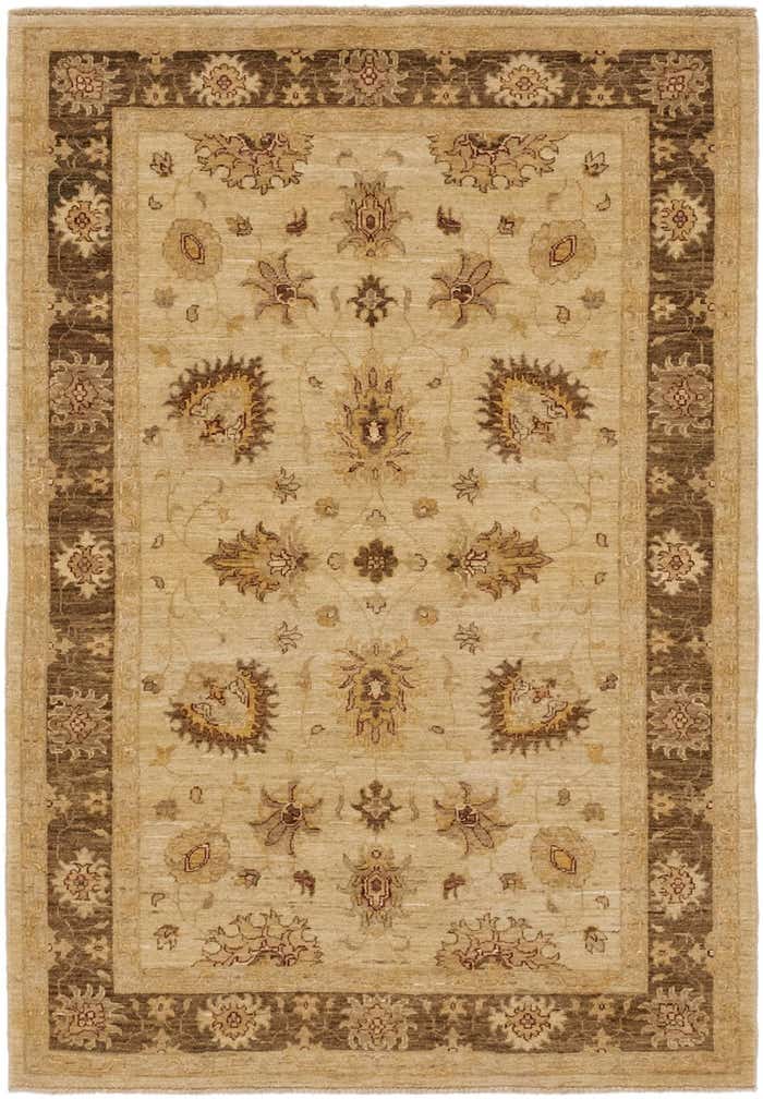 4' x 5' 8 Hand Knotted Peshawar Ziegler Rug