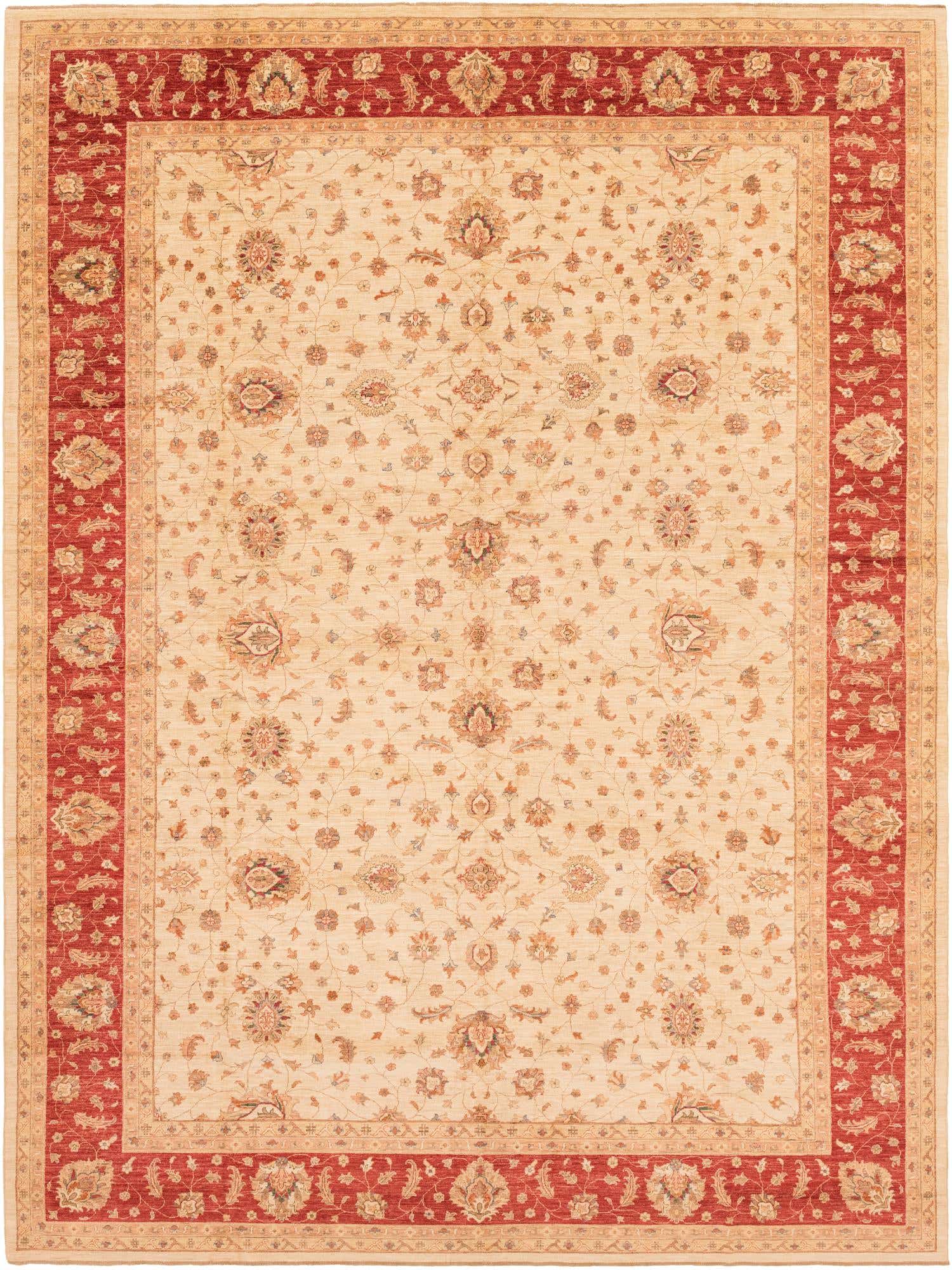 13' 2 x 17' 8 Hand Knotted Peshawar Ziegler Rug