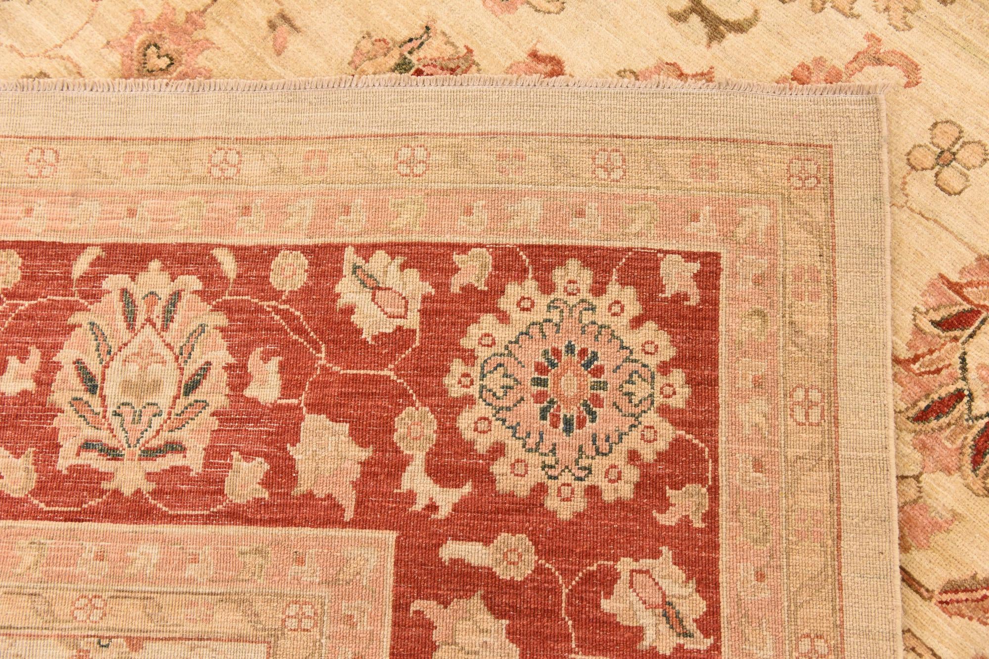 9' 9 x 12' 9 Hand Knotted Peshawar Ziegler Rug