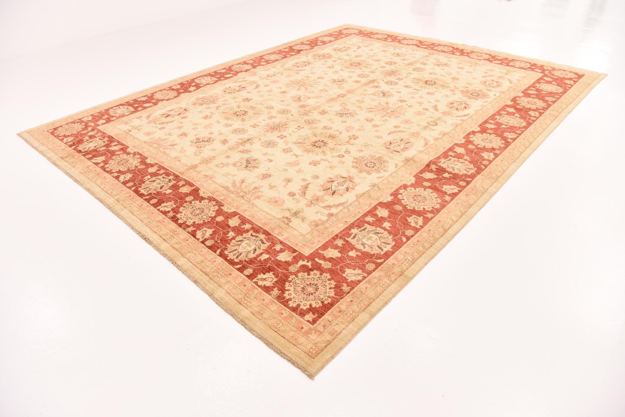 9' 9 x 12' 9 Hand Knotted Peshawar Ziegler Rug