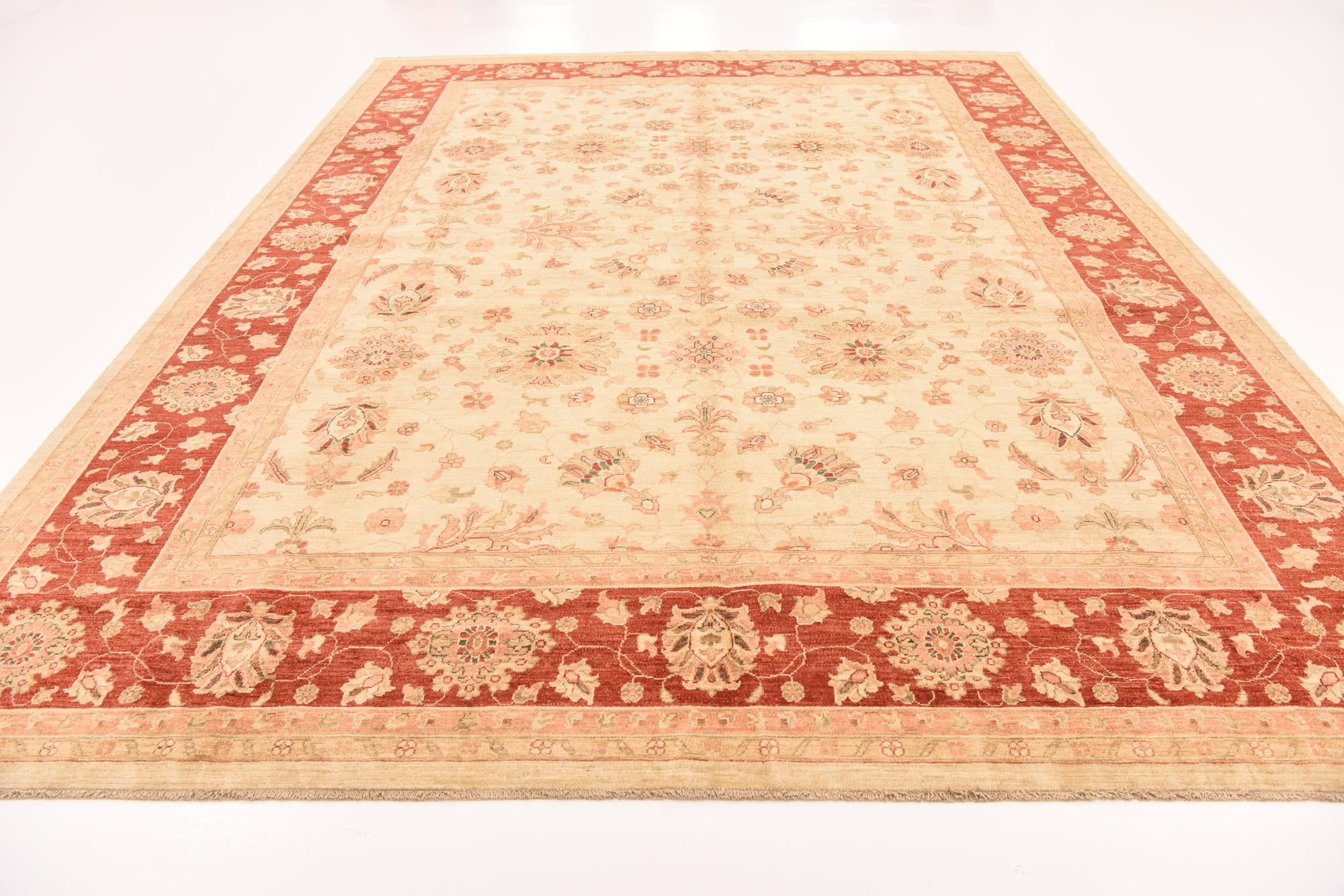 9' 9 x 12' 9 Hand Knotted Peshawar Ziegler Rug