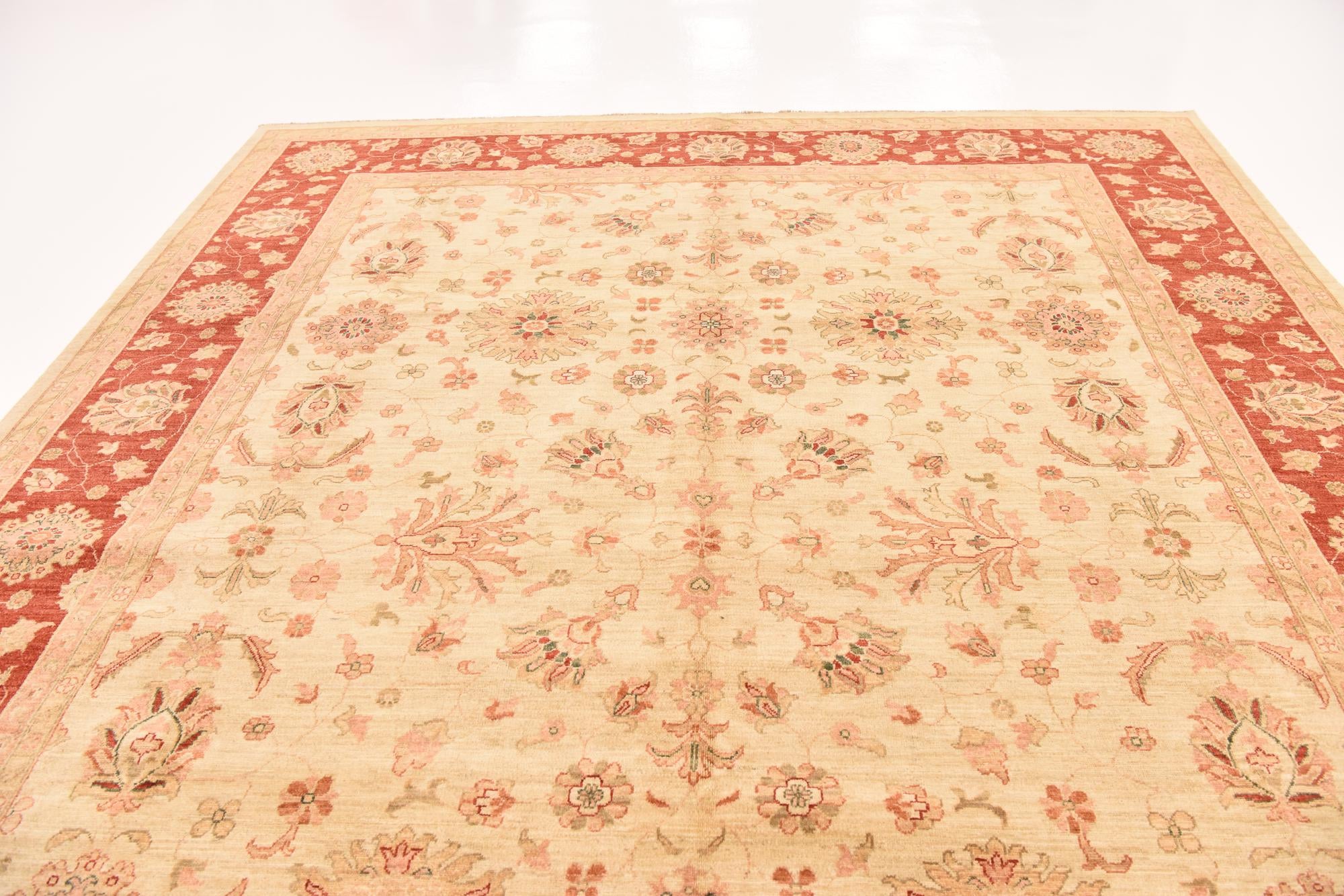 9' 9 x 12' 9 Hand Knotted Peshawar Ziegler Rug