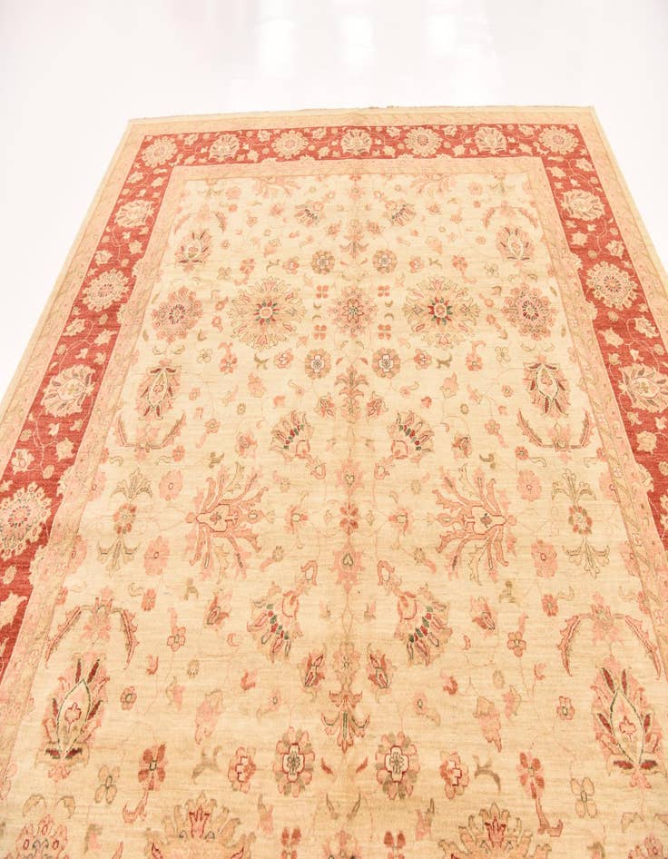 Detail image of 9' 9 x 12' 9  Hand Knotted Peshawar Ziegler Rug